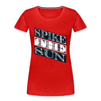 sun-kissed vibes beach volleyball sayings - Frauen Premium Bio T-Shirt - Rot - Vorne - Mia (176cm)