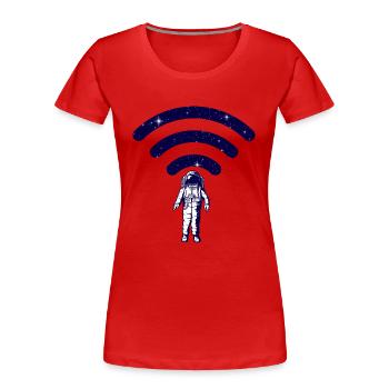 Espace wifi astronaute - T-shirt bio Premium Femme - rouge - Devant - Mia (176cm)