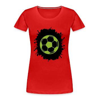 splatter fußball - Frauen Premium Bio T-Shirt - Rot - Vorne - Mia (176cm)