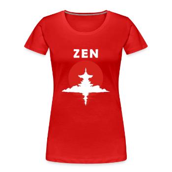 Zen - Frauen Premium Bio T-Shirt - Rot - Vorne - Mia (176cm)