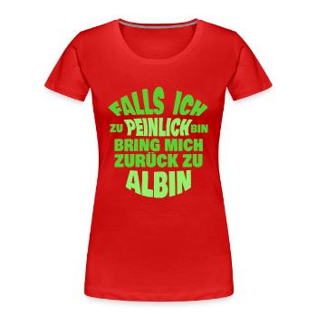 Albin - T-shirt bio Premium Femme - rouge - Devant - Mia (176cm)