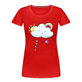 blue cloud - Women's Premium Organic T-Shirt - red - Front - Mia (176cm)