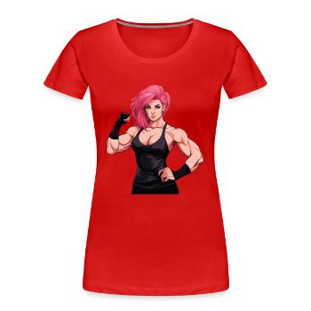 Frau Fitness Muskeln Gym Girl - Frauen Premium Bio T-Shirt - Rot - Vorne - Mia (176cm)