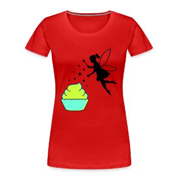 Frais d’arriéré - T-shirt bio Premium Femme - rouge - Devant - Mia (176cm)