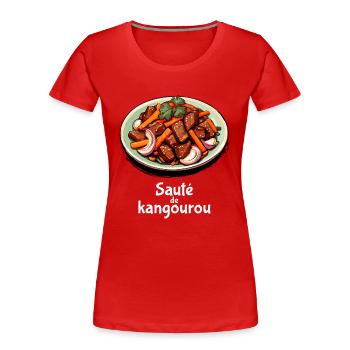 Känguru-Pfanne - Klartext - Frauen Premium Bio T-Shirt - Rot - Vorne - Mia (176cm)