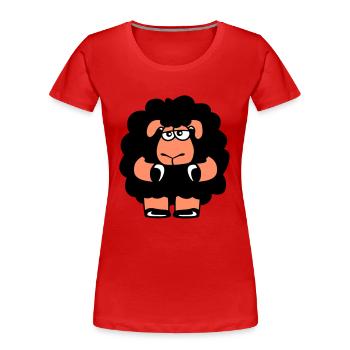 Black Sheep Sad Insecure Tired Funny Cute - Women's Premium Organic T-Shirt - red - Front - Mia (176cm)