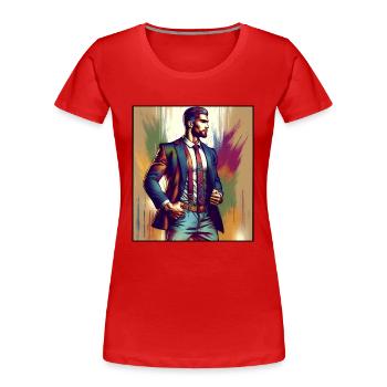 Geschäftsmann im Anzug - Frauen Premium Bio T-Shirt - Rot - Vorne - Mia (176cm)