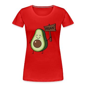 Vegane Avocado - Frauen Premium Bio T-Shirt - Rot - Vorne - Mia (176cm)