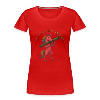 Nicht Kuschelig - Frauen Premium Bio T-Shirt - Rot - Vorne - Mia (176cm)