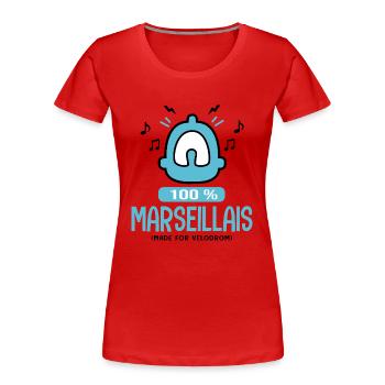 Marseille football bébé marseillais supporter OM - T-shirt bio Premium Femme - rouge - Devant - Mia (176cm)