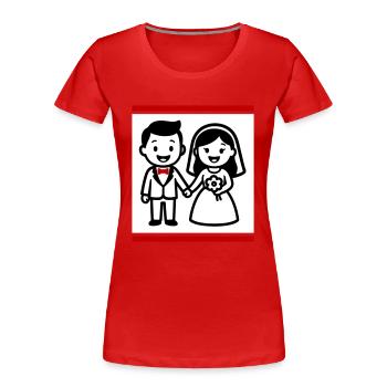 Ehepaar Hochzeit - Frauen Premium Bio T-Shirt - Rot - Vorne - Mia (176cm)