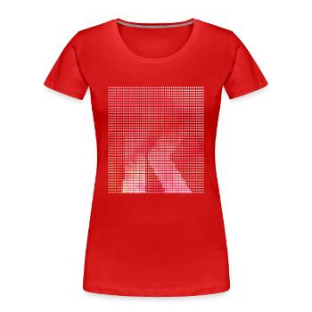 Lettre K, nom, la lettre K - T-shirt bio Premium Femme - rouge - Devant - Mia (176cm)