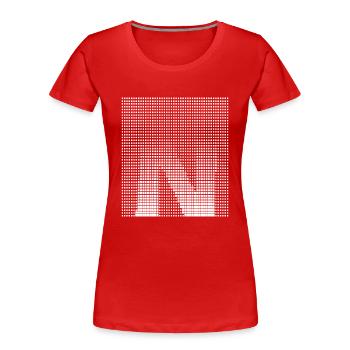 Letter N, Name, der Buchstabe N - Frauen Premium Bio T-Shirt - Rot - Vorne - Mia (176cm)