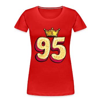 95 Number Crown - Women's Premium Organic T-Shirt - red - Front - Mia (176cm)