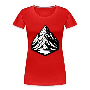 Berg Symbol - Frauen Premium Bio T-Shirt - Rot - Vorne - Mia (176cm)