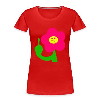Fuck You Flower - Frauen Premium Bio T-Shirt - Rot - Vorne - Mia (176cm)