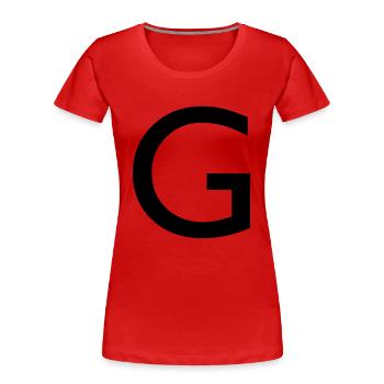 Capital G - T-shirt bio Premium Femme - rouge - Devant - Mia (176cm)