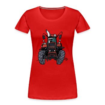 Fall - Frauen Premium Bio T-Shirt - Rot - Vorne - Mia (176cm)