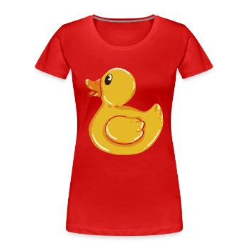 Bathing Duck Squeaky Duck Duck Rubber Duck Chick - Women's Premium Organic T-Shirt - red - Front - Mia (176cm)