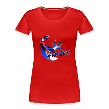 FRANCE FOOTBALL SHIRT - Women's Premium Organic T-Shirt - red - Front - Mia (176cm)