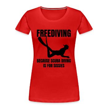 Freitauchen | Apnoetauchen Freediving Geschenkidee - Frauen Premium Bio T-Shirt - Rot - Vorne - Mia (176cm)