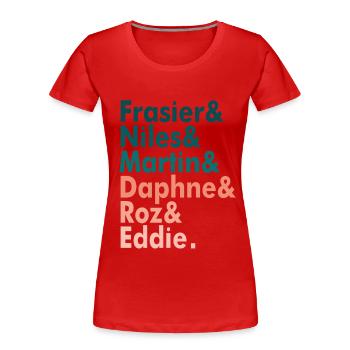 Frasier-Besetzung - Frauen Premium Bio T-Shirt - Rot - Vorne - Mia (176cm)