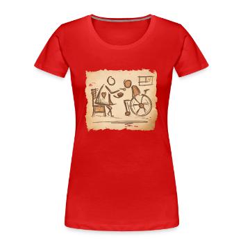Altenpflegerin, Betreuerin, Pflegerin -Vintage Art - Frauen Premium Bio T-Shirt - Rot - Vorne - Mia (176cm)