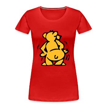 Bär - Frauen Premium Bio T-Shirt - Rot - Vorne - Mia (176cm)