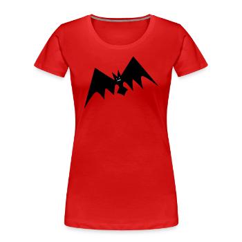 chauve-souris noire chauves-souris sangsue vampire - T-shirt bio Premium Femme - rouge - Devant - Mia (176cm)