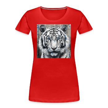 WHITE TIGER STREET ART - Women's Premium Organic T-Shirt - red - Front - Mia (176cm)