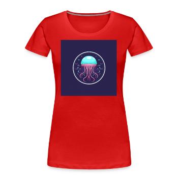JELLYFISH MYSTERIOUS BEAUTY - Women's Premium Organic T-Shirt - red - Front - Mia (176cm)