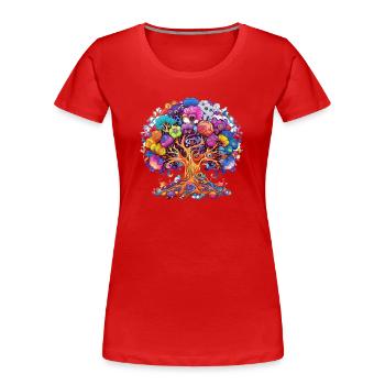 BAUM DES LEBENS - Frauen Premium Bio T-Shirt - Rot - Vorne - Mia (176cm)
