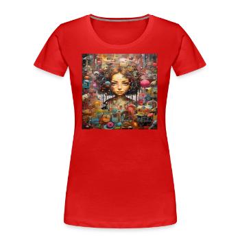 IMAGINATION STREET ART - T-shirt bio Premium Femme - rouge - Devant - Mia (176cm)