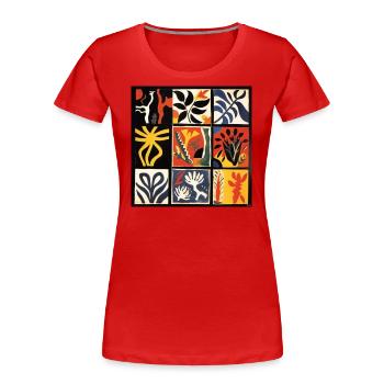 BOUQUET CONTEMPORAIN - T-shirt bio Premium Femme - rouge - Devant - Mia (176cm)