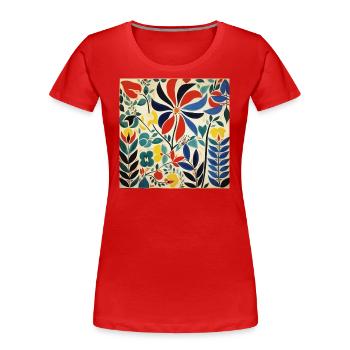 BLUMENSTRAUß - Frauen Premium Bio T-Shirt - Rot - Vorne - Mia (176cm)