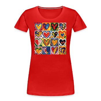 COEUR D'AMOUR STREET ART - T-shirt bio Premium Femme - rouge - Devant - Mia (176cm)