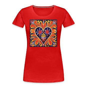 COEUR VIBRANT STREET ART - T-shirt bio Premium Femme - rouge - Devant - Mia (176cm)