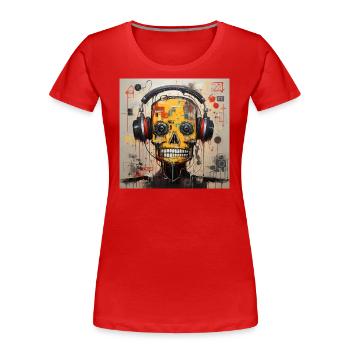 SKULL MUSIC STREEET ART - T-shirt bio Premium Femme - rouge - Devant - Mia (176cm)