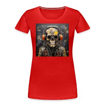 SKULL STREET ART - T-shirt bio Premium Femme - rouge - Devant - Mia (176cm)