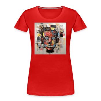 STREET ART PORTRAIT JM-B - Frauen Premium Bio T-Shirt - Rot - Vorne - Mia (176cm)