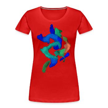 Farben Abstrakt - Frauen Premium Bio T-Shirt - Rot - Vorne - Mia (176cm)