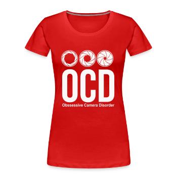 ocd photographer funny - Frauen Premium Bio T-Shirt - Rot - Vorne - Mia (176cm)
