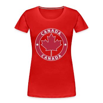 Canada Ahorn - Frauen Premium Bio T-Shirt - Rot - Vorne - Mia (176cm)