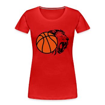 ballon basketball lion - T-shirt bio Premium Femme - rouge - Devant - Mia (176cm)