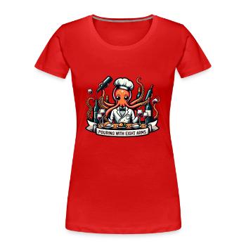 Pouring with Eight Arms - Women's Premium Organic T-Shirt - red - Front - Mia (176cm)