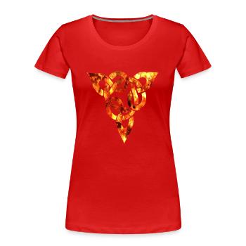 keltischer knoten 6 feuer - Frauen Premium Bio T-Shirt - Rot - Vorne - Mia (176cm)