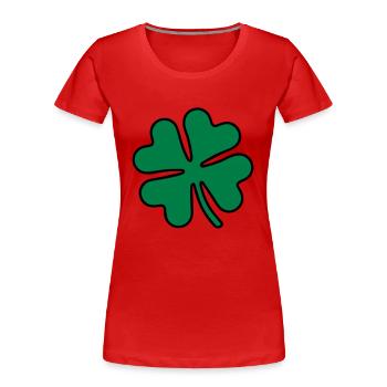 Trèfle - Feuille de trèfle - T-shirt bio Premium Femme - rouge - Devant - Mia (176cm)