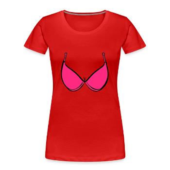 Breasts Bra Pink - Women's Premium Organic T-Shirt - red - Front - Mia (176cm)