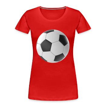 Fußball 3D Soccer Ball - Frauen Premium Bio T-Shirt - Rot - Vorne - Mia (176cm)