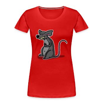 Ratte - Frauen Premium Bio T-Shirt - Rot - Vorne - Mia (176cm)